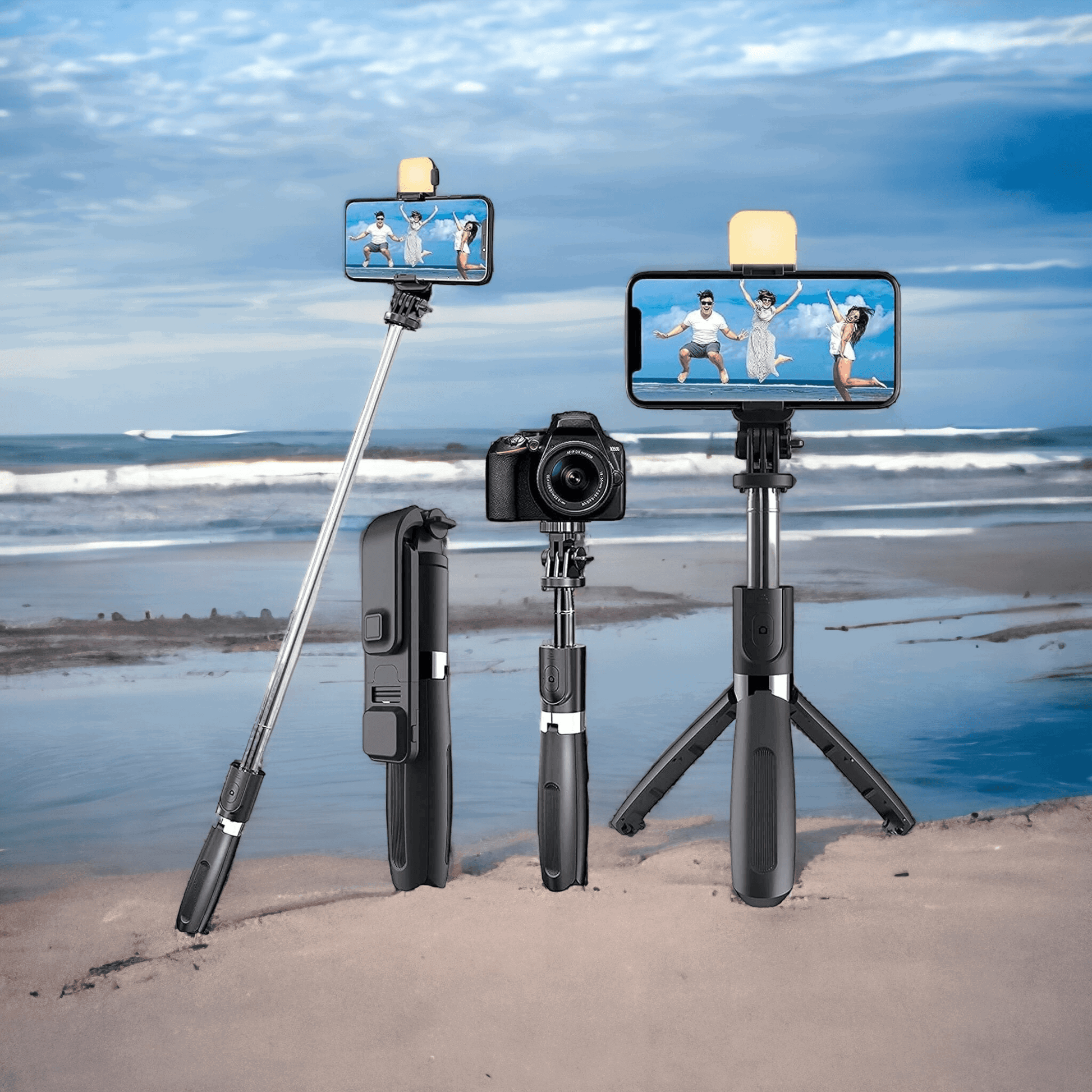 b>3</b>-<b>in-1</b> <b>Mini</b> <b>Selfie</b> <b>Stick</b> Tripod with <b>Bluetooth</b> Remote b>3</b>-<b>in-1</b> <b>Mini</b> <b>Selfie</b> <b>Stick</b> Tripod with <b>Bluetooth</b> Remote